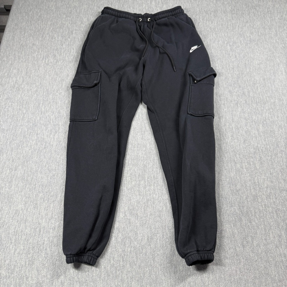 Nike Joggers Adult S Black Fleece Cargo Pocket Club Athletic Gym Pants
